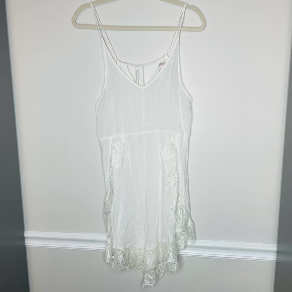 COPY - Free People Intimately Slip Dress White Eyelashes White Sheer Lace Trim … - Picture 2 of 6